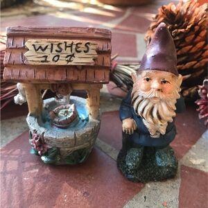 Fairy Garden Gnome with Wishing Well